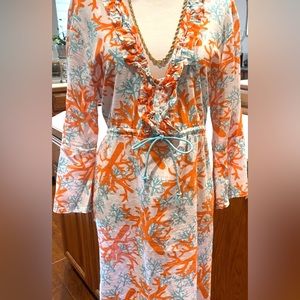 Dress Lilly Pulitzer INSPIRED Mudpie bell sleeve & ruffles Sz Large